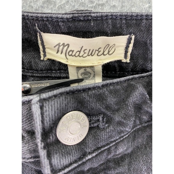 Madewell Jeans Womens 32 Black Curvy 90s Straight Leg Dark Wash Stretch Denim - Picture 6 of 13